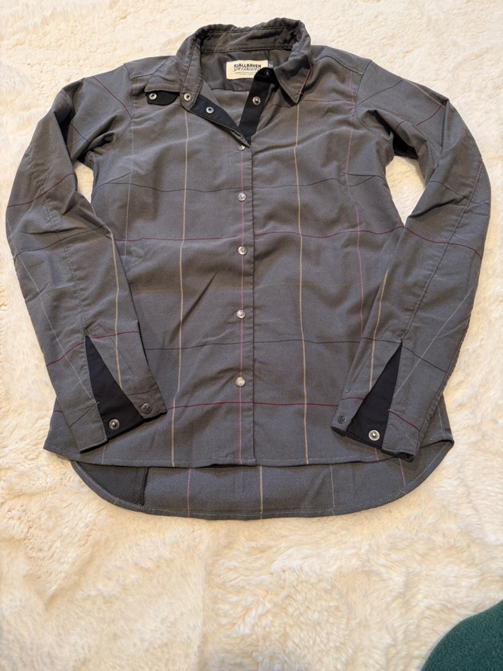 Fjällräven Gray Specialized rider’s flannel Button-Down Shirt